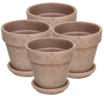 Image de KOTARBAU® Pot de fleurs en terre cuite, couleur moka, diamètre 11 cm, idéal pour l'intérieur
