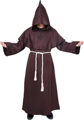 Produktbild von Mönch Kostüm M, Priestergewand mit Kapuze, Polyester, braun, für Karneval