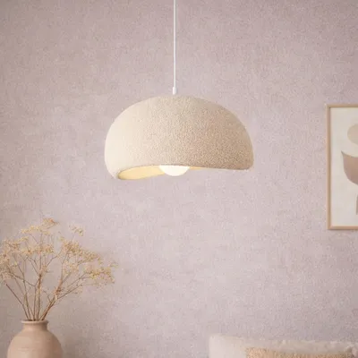 Image de Suspension Milton & Oldbrook Japandi Ø 40 cm Tuzla Beige aspect pierre