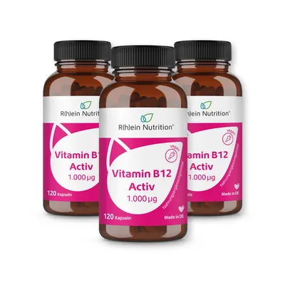 Produktbild von R(h)ein Nutrition Vitamin B12 Activ 1000 µg 3er-Set 360 Kapseln