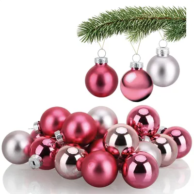 Zdjęcie produktu dla COM-FOUR® 20x mini bombki choinkowe ze szkła - małe bombki choinkowe do dekoracji świątecznych - ozdoby choinkowe na choinkę - Ø 3 cm