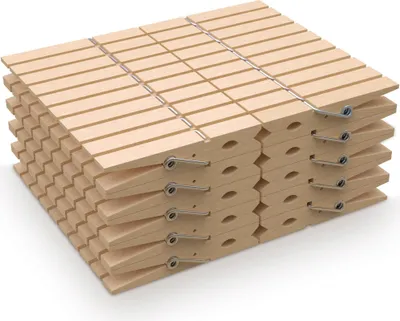 Zdjęcie produktu dla PORTENTUM, drewniane klamerki do bielizny, 100 sztuk, kolor naturalny - wytrzymałe, zapewniające mocne trzymanie