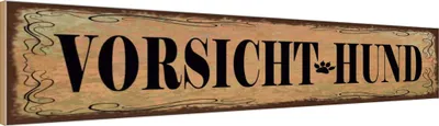 Produktbild von vianmo Holzschild 10x46 cm Vorsicht Hund