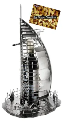 Produktbild von BRUBAKER Weinflaschenhalter Dubai Burj al Arab - Metall Flaschenhalter Luxus Hotel - Wein Geschenk für Architekten und Urlauber - Flaschenständer