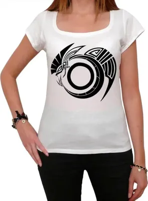 Produktbild von Damen Grafik T-Shirt Stammestätowierung 4 – Tribal Tattoo 4 – Öko-Verantwortlich Vintage Jahrgang Kurzarm Lustige Druck Geburtstag Geschenk Frau