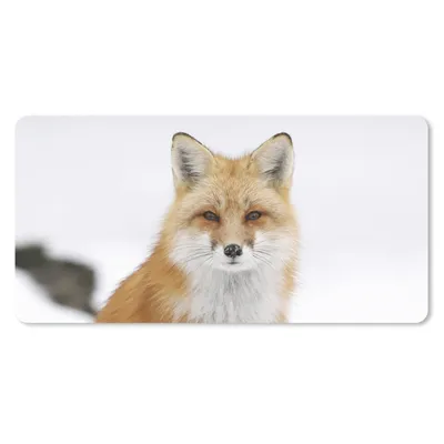 Produktbild von MuchoWow® Schreibtischunterlage Fuchs - Schnee - Winter 80x40 cm - XXL Mauspad - Gaming Mauspad