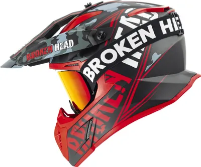 Produktbild von Broken Head Crosshelm Squadron V3 Rot + MX-Brille Struggler Rot : XXL (61-62 cm) Größe: XXL (61-62 cm)