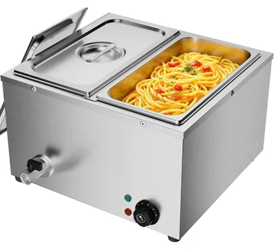 Elektrische Warmhalteplatte Edelstahl 2 Tabletts 1500 W