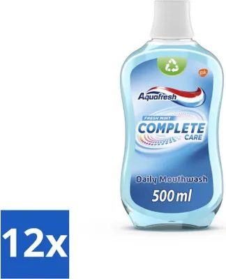 Zdjęcie produktu dla Płyn do płukania jamy ustnej Aquafresh Complete Care - Fresh Mint - 500 ml - Value pack - 12 szt