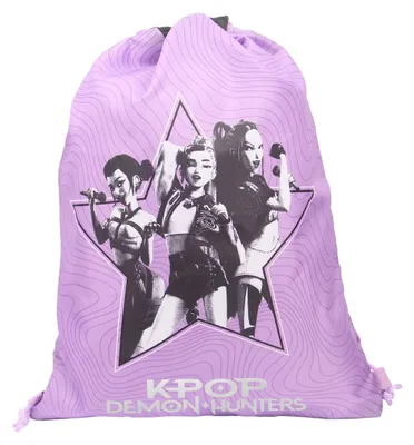 Produktbild von Turnbeutel Kinder Mädchen KPOP Demon Hunters Huntrix Sportbeutel Flieder
