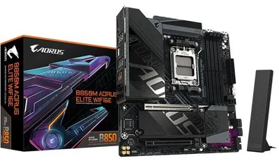 Immagine prodotto di Scheda madre GIGABYTE B850M AORUS ELITE WF6E, Micro-ATX, chipset AMD B850, DDR5, PCIe 5.0, WiFi 6E