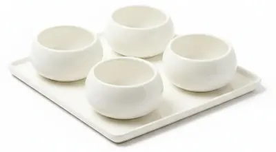 Produktbild von Snackschalen mit viereckiger Servierplatte, 5-teilig