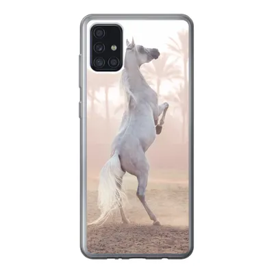 Produktbild von MuchoWow® Handyhülle Schutzhülle Hülle für Samsung Galaxy A52 5G Pferd - Sand - Palme Silikon Softcase Handy Hülle - Umschlag