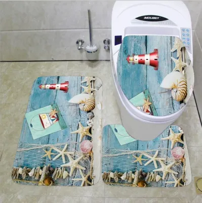 Produktbild von Mode Badgarnitur Set 3 teilig Badteppich WC Vorleger Badematte Duschvorleger