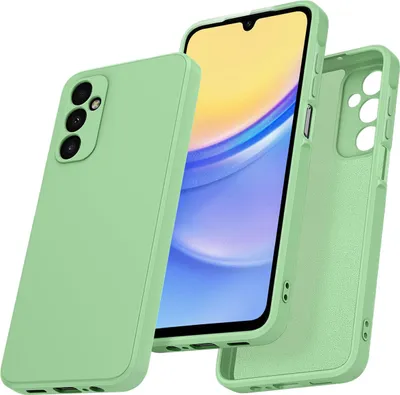 Image de Etui pour Samsung Galaxy A15 Etui en silicone liquide souple, antichoc en caoutchouc Vert