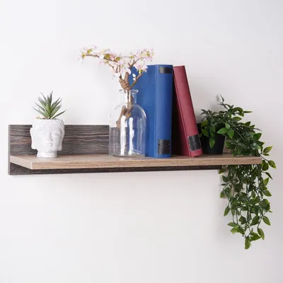 Produktbild von Küchenregal Hängeregal Küchen-Wandregal - 60 cm breit, Farbe: Braun