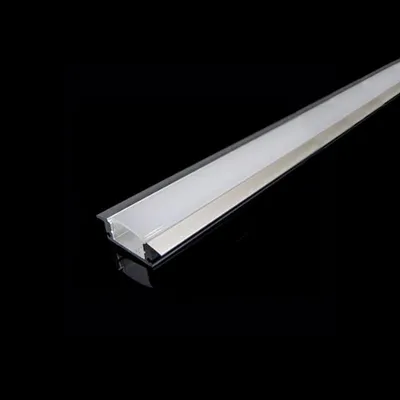 Produktbild von Aluminium-Einbauprofil 2m mit Abdeckung Opak Weiß