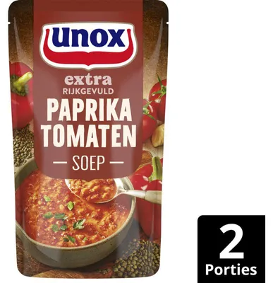 Produktbild von Unox Paprika Tomatensoep 570 ml – Würzige Tomatensuppe mit Paprika