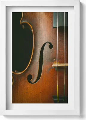 Produktbild von Geigeninstrument– Wandbild mit Rahmen – Gerahmtes Bild  – Wanddekoration – 20x30 cm – Weiß