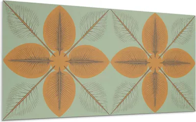 Produktbild von Blätter In Einem Symmetrischen Muster – Selbstklebende Fliesen – Wandverkleidung – Wandpaneel – PVC Fliesen – Vinylflisen – PCV Flisen – Selbstklebend – Wanddeko – 6 Stück 60 x 30 cm