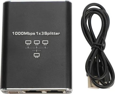 Zdjęcie produktu dla Rozgałęźnik Gigabit Ethernet 1 do 3 1000 Mbit/s RJ45 LAN z kablem USB do CAT5 5E 6 7 8 5V 1A
