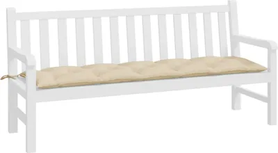 Image de Coussin de banc de jardin beige 180x50x7 cm tissu oxford