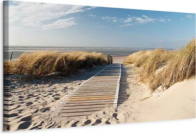 Produktbild von Italienischer Leinwand Leinwandbild - Wild Beach 135x45 cm Landschaften 030212-83