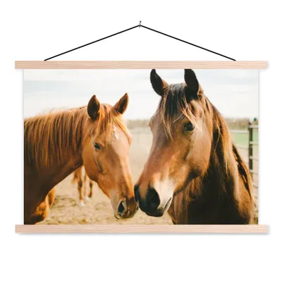 Produktbild von MuchoWow® Textilposter Pferd - Strand - Tiere 60x40 cm mit holzfarbenen Rahmen - Bilder