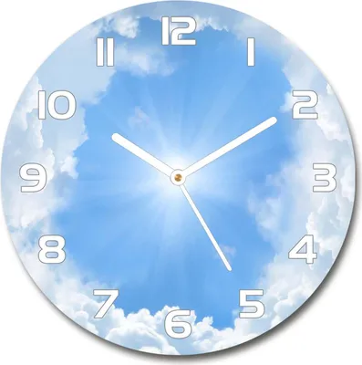 Produktbild von Wanduhr aus Glas 30fi Glasbild Glasuhr Gehärtetes Glas - weisse-zeiger - Clouds in the sky