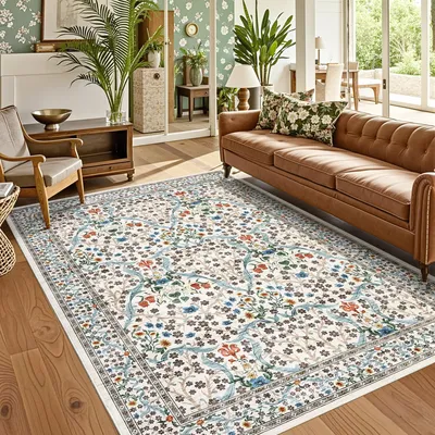 Waschbarer Teppich 200x290 cm, antirutsch, beige