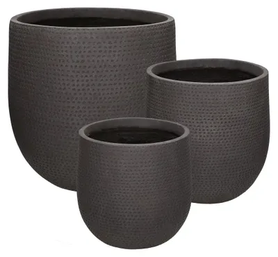 Zdjęcie produktu dla Zestaw 3 doniczek Pomax Otto, kolor brązowy, średnica: 27/35/45 cm, wysokość: 26/34/45 cm
