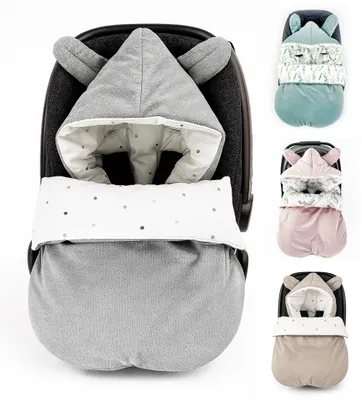 Produktbild von Fußsack für Babyschale Leicht Ganzjährig Frühling Sommer Babyfußsack, Übergang Einschlagdecke Babyschale Baby Kinderwagen universal 3-Punkt Gurt