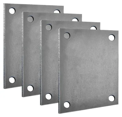 4 Stahlplatten 125x125x6 mm gelocht lasergeschnitten