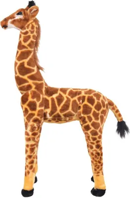 Image de vidaXL Peluche Girafe Debout Peluche Marron et Jaune XXL