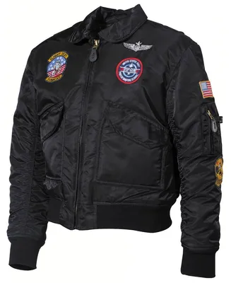Produktbild von US Kinder-Pilotenjacke, CWU, schwarz, mit Fliegerabzeichen L