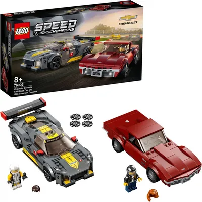 Image de LEGO 76903 Speed Champions Chevrolet Corvette C8.R & 1969 Chevrolet Corvette Voiture jouet, modèle réduit à construire soi-même, voiture de course