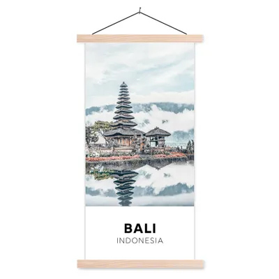 Produktbild von MuchoWow® Textilposter Bali - Indonesien - Wasser 40x80 cm mit holzfarbenen Rahmen - Wohnzimmer