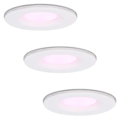 Zdjęcie produktu dla hoftronicsmart LED Reflektor do zabudowy 6W 450lm RGBWW IP65 Biały Zestaw 3 sztuki