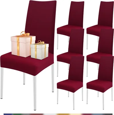Obrázok produktu pre Poťahy na stoličky, elastické, 6 kusov, univerzálna veľkosť 44-60 cm, vhodné do kuchyne a reštaurácie