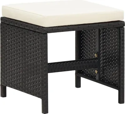 Obrázok produktu pre vidaXL Záhradná stolička 4 ks s vankúšom na sedenie Poly Ratan Black
