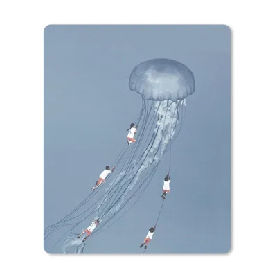 Produktbild von MuchoWow® Mauspad Mousepad Kinder - Quallen - Meerestiere - Vintage 19x23 cm - Mousepads - Maus Mat - Pad - Mausunterlage - Mauspads - Spielen