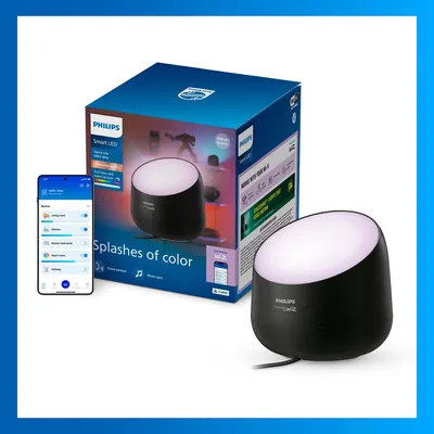 Produktbild von Philips Squire Lite LED-Tischleuchte, Schwarz, Intelligente Tischleuchte, Wi-Fi/Bluetooth, Schwarz, Wi-Fi 4 (802.11n), 802.11b, 802.11g, LED, Kunststoff