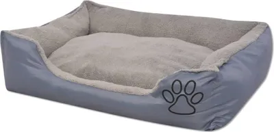 Produktbild von vidaXL Hundebett mit gepolstertem Kissen Größe XXL Grau