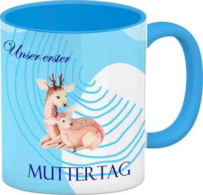 Produktbild von Unser erster Muttertag Kaffeebecher Hellblau