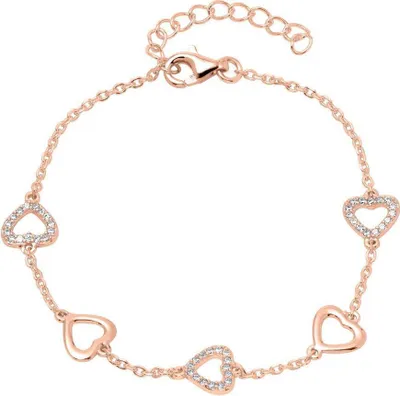 Produktbild von Herzarmband von Unique aus rosévergoldetem 925er Silber mit Zirkonia