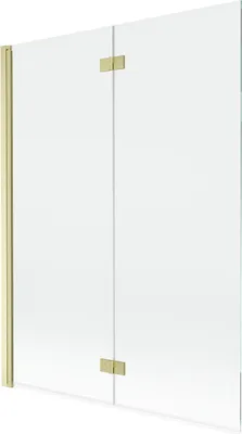 Produktbild von Mexen Mist Duschwand 2-flügelig links 130 x 150 cm, transparent, gold gebürstet - 8A9-130-002-55-00-L