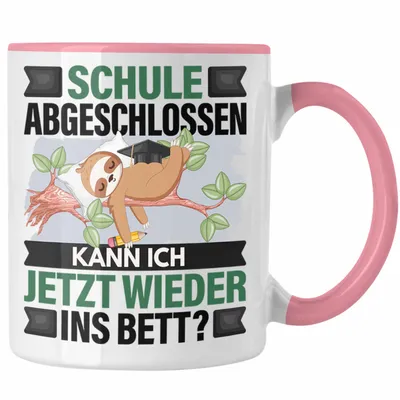 Produktbild von Trendation - Schule Abgeschlossen Abi 2025 Tasse Geschenk Lustiger Spruch Abi Bestanden Abschussprüfung Bestanden (Rosa)