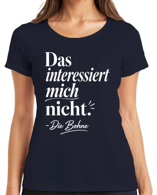 Productafbeelding van Dat interesseert me niet. Grappig statement dames T-shirt, marineblauw, maat XXL