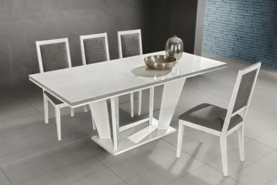 Produktbild von Esstisch Tisch Esszimmer Garnitur Holz Design Luxus Modern Tische Weiß Esstische