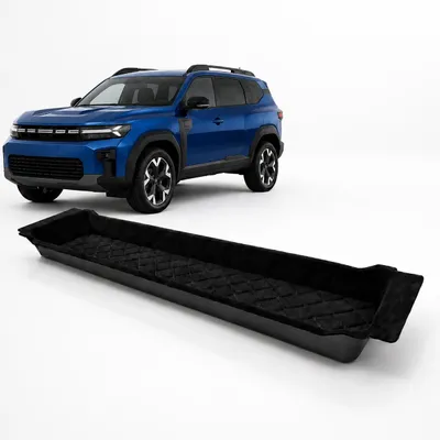 Produktbild von Hutablage-Fach Kofferraumablage kompatibel mit Dacia Bigstar 2024- | Passgenauer Kofferraum-Organizer aus Kunststoff | Schwarz, KI-generiertes Bild